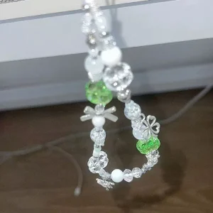 Green Clover Beaded Phone Charm - Thumbnail Image 4
