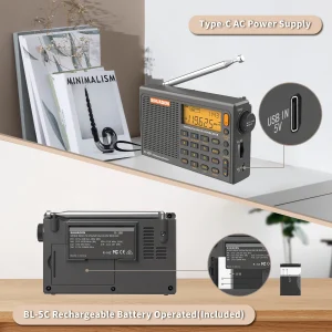 SIHUADON R108 DSP Radio AM FM SW LW Airband Full Band Receive - Thumbnail Image 4