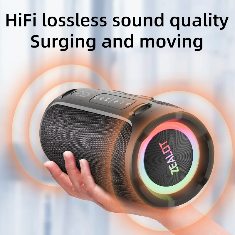 ZEALOT-S76 50W Portable Bluetooth Speaker Wireless Waterproof Outdoor IPX6 Stereo Bass Music Track Speaker Sound Box - Image 4