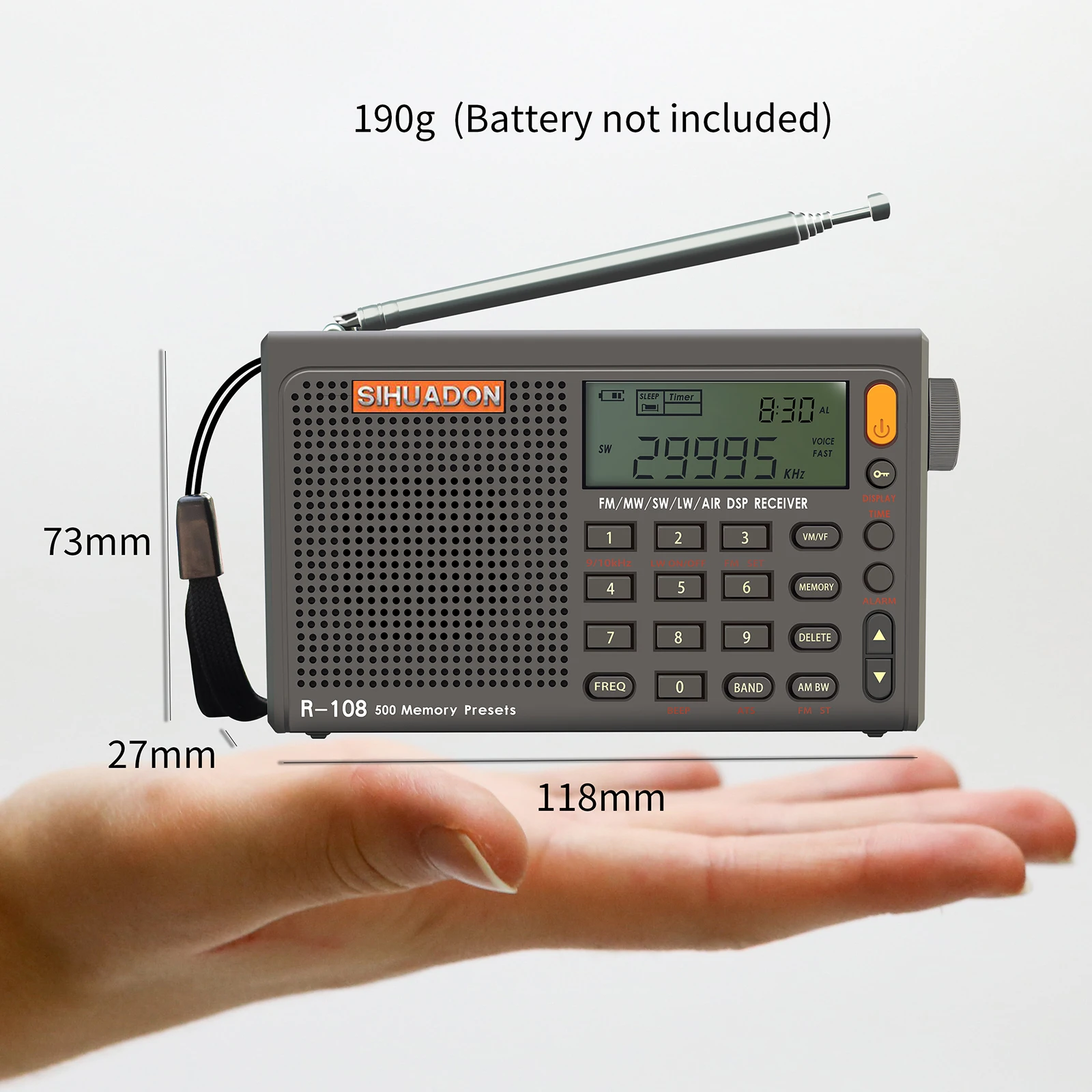 SIHUADON R108 DSP Radio AM FM SW LW Airband Full Band Receive - Image 7