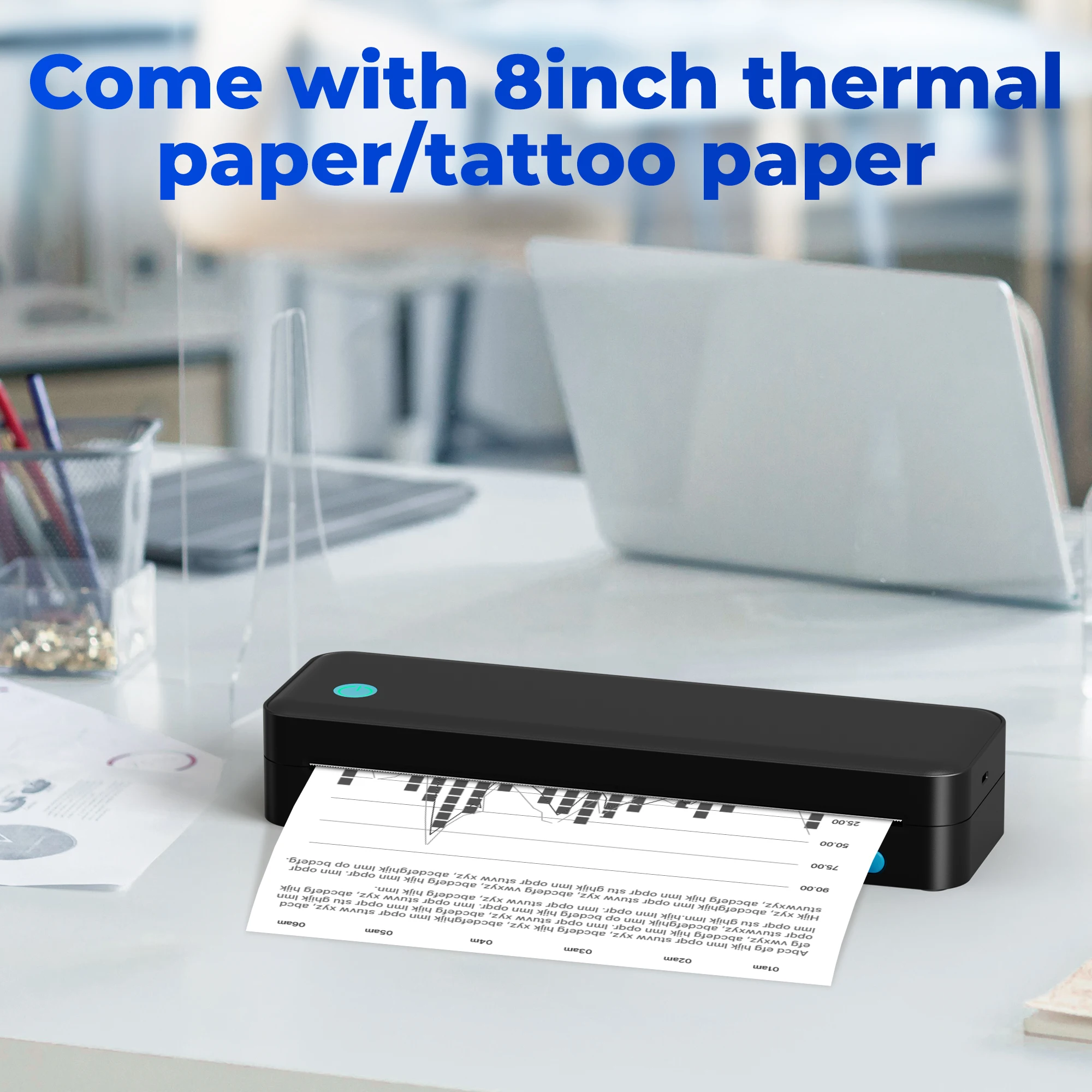 D820 Portable Thermal Printer, Inkless Thermal Printer - Image 2