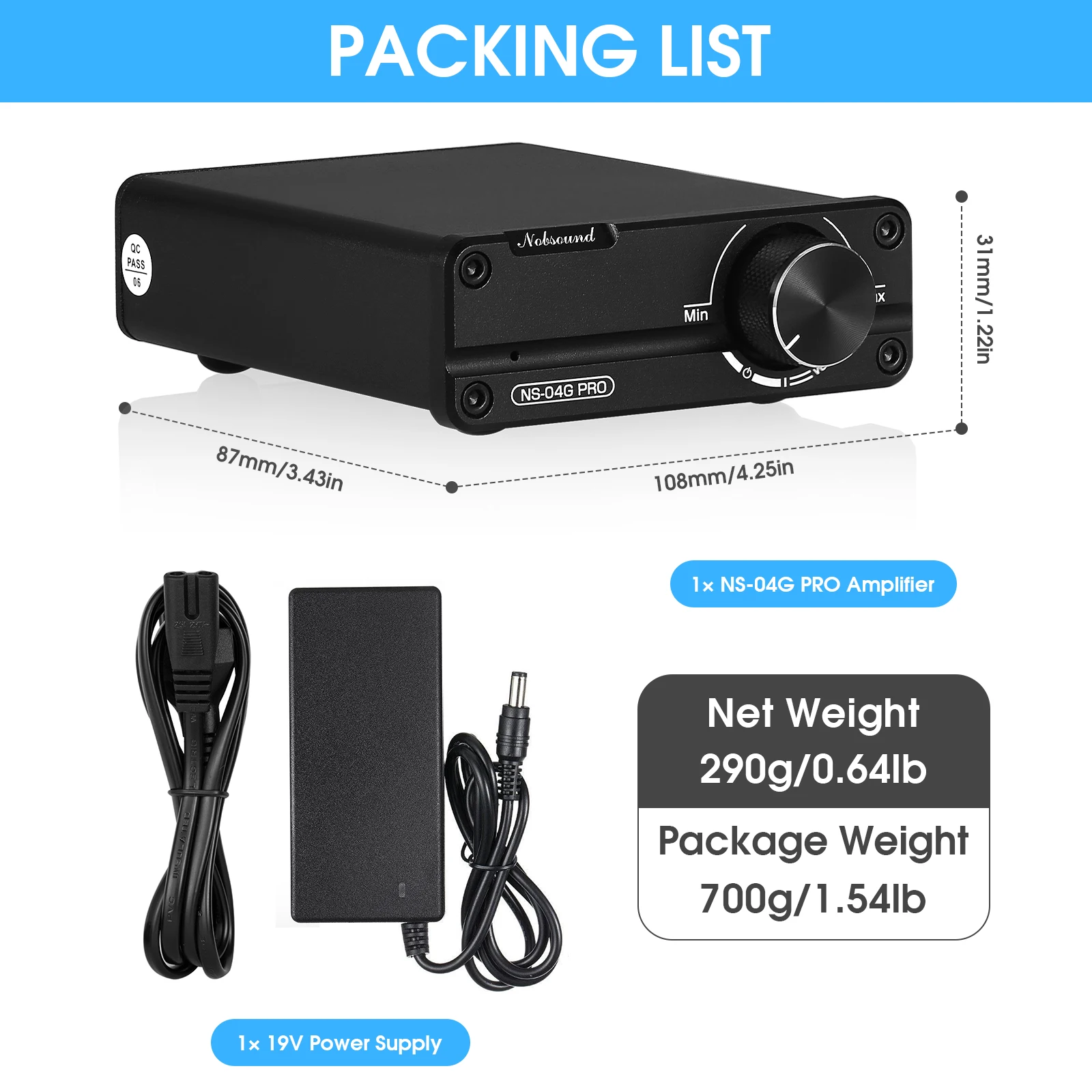 Nobsound NS-04G PRO Mini Digital Power Amplifier HiFi Stereo 2.0 Channel Class D Home Desktop Audio Amp 100W+100W - Image 8