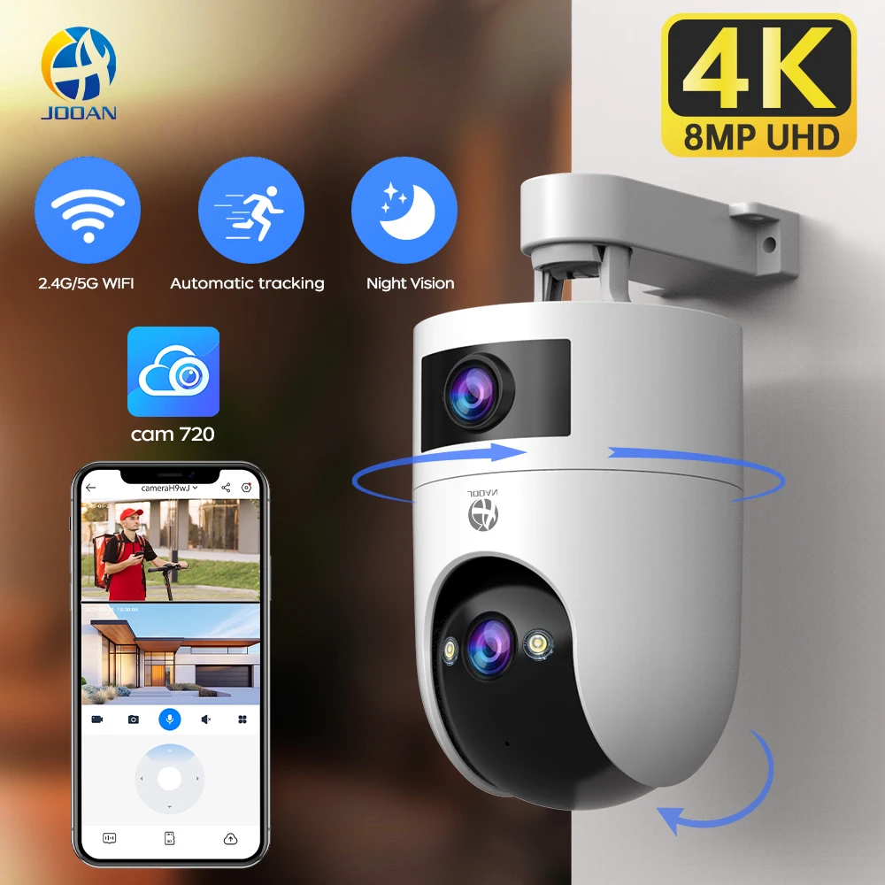 Jooan WiFi Surveillance Camera Dual Lens 4K 8MP HD Outdoor IP Camera AI Tracking Security Protection Wireless Smart Baby Monitor - Image 1