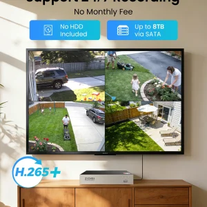 ZOSI 3K Lite Security Camera System AI Human Vehicle DetectioD TVI - Thumbnail Image 3