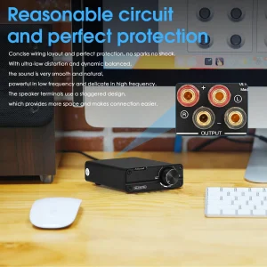 Nobsound NS-04G PRO Mini Digital Power Amplifier HiFi Stereo 2.0 Channel Class D Home Desktop Audio Amp 100W+100W - Thumbnail Image 6