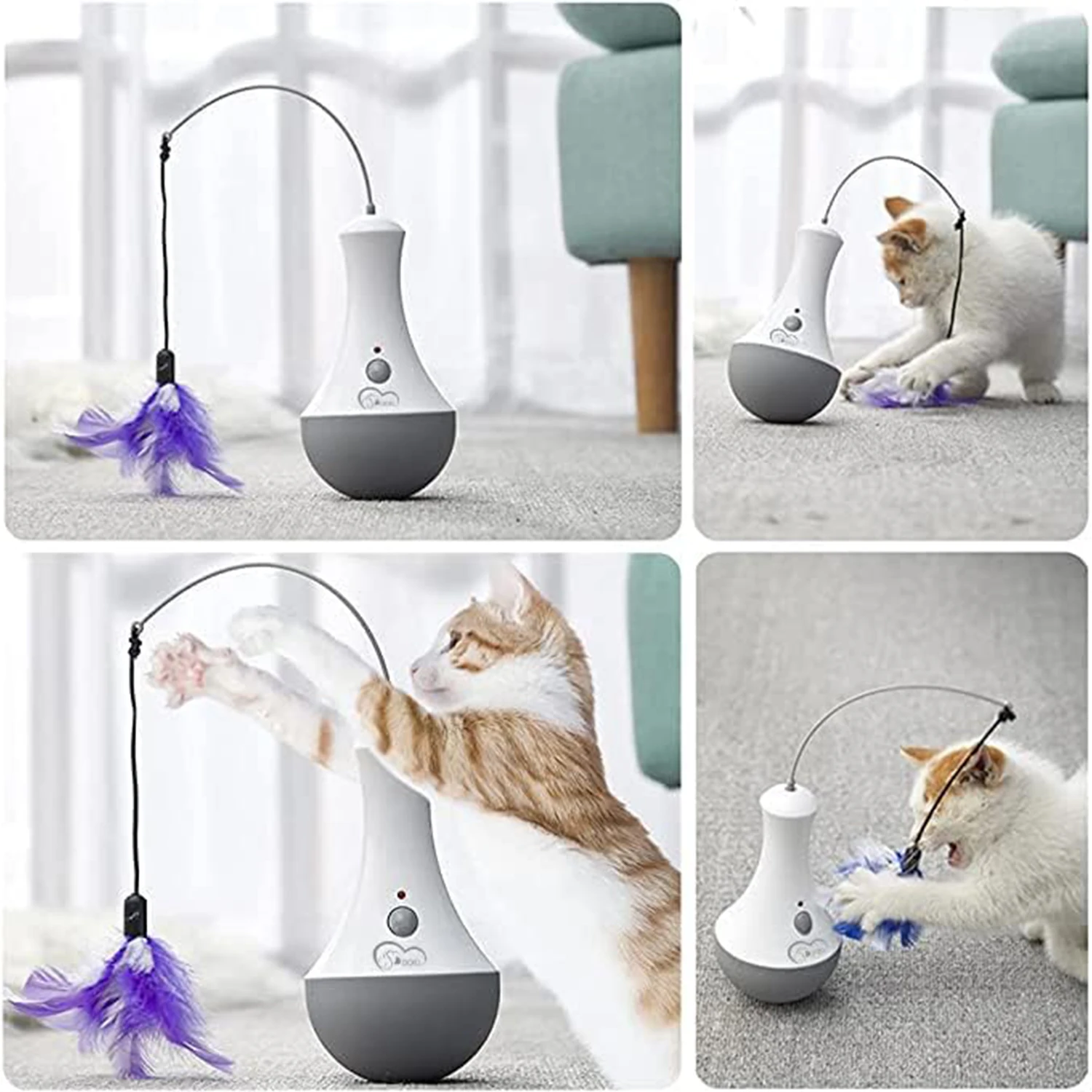 DOEL Cat Interactive Toys Funny Feather Kitten Teaser Indoor - Image 4
