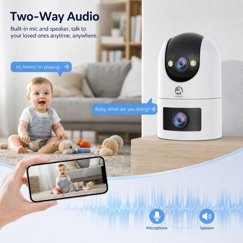 Jooan WiFi Surveillance Camera Dual Lens 4K 8MP HD Outdoor IP Camera AI Tracking Security Protection Wireless Smart Baby Monitor - Image 4