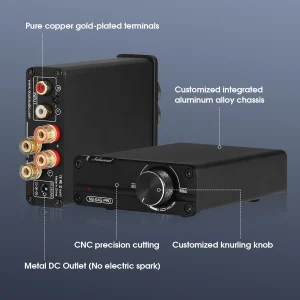 Nobsound NS-04G PRO Mini Digital Power Amplifier HiFi Stereo 2.0 Channel Class D Home Desktop Audio Amp 100W+100W - Thumbnail Image 3