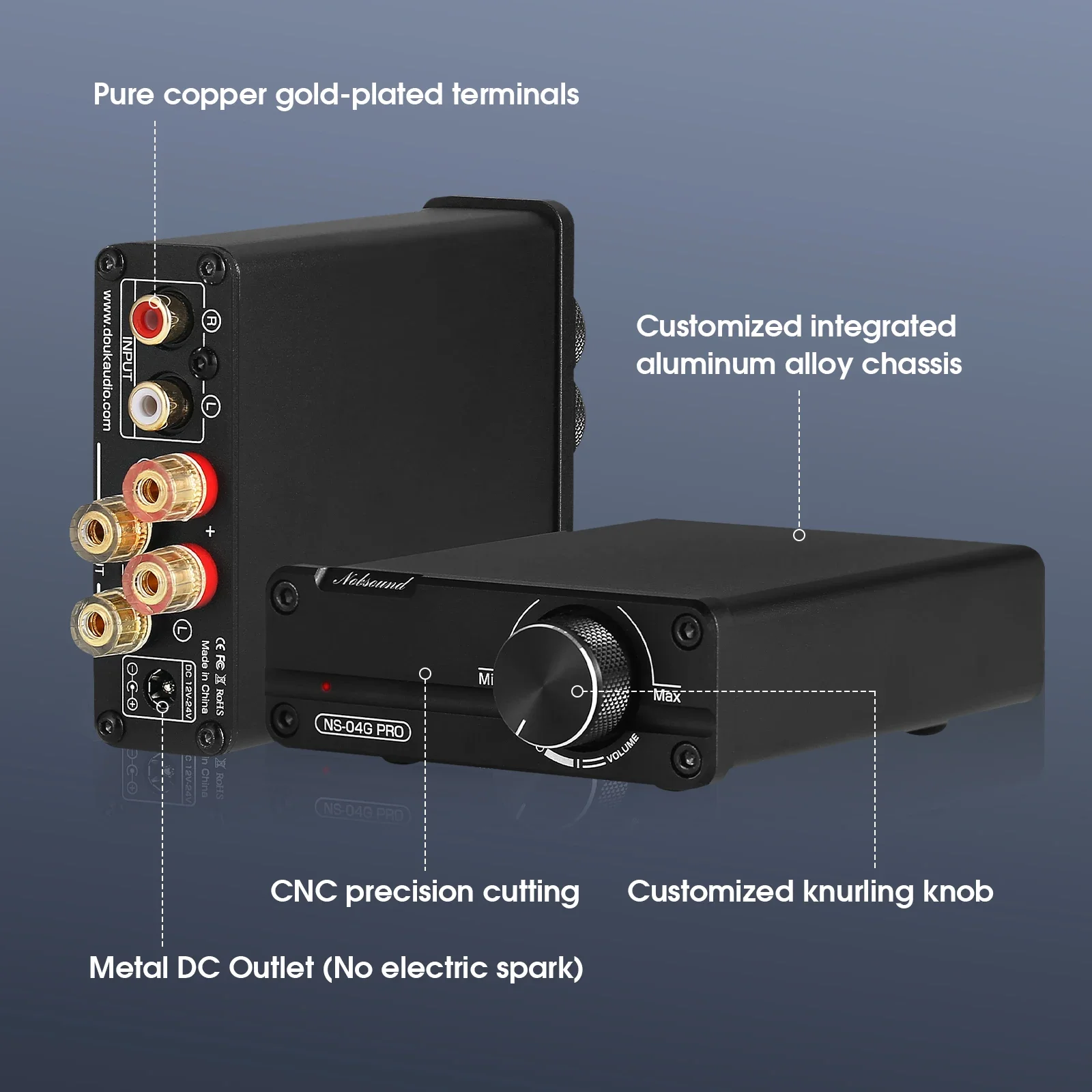 Nobsound NS-04G PRO Mini Digital Power Amplifier HiFi Stereo 2.0 Channel Class D Home Desktop Audio Amp 100W+100W - Image 3