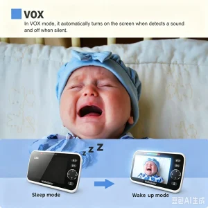 HelloBaby HB050 Baby Monitor, 5.0'' Diagonal Color Screen, Two-way Talk, - Thumbnail Image 3