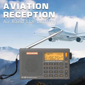 SIHUADON R108 DSP Radio AM FM SW LW Airband Full Band Receive - Thumbnail Image 3