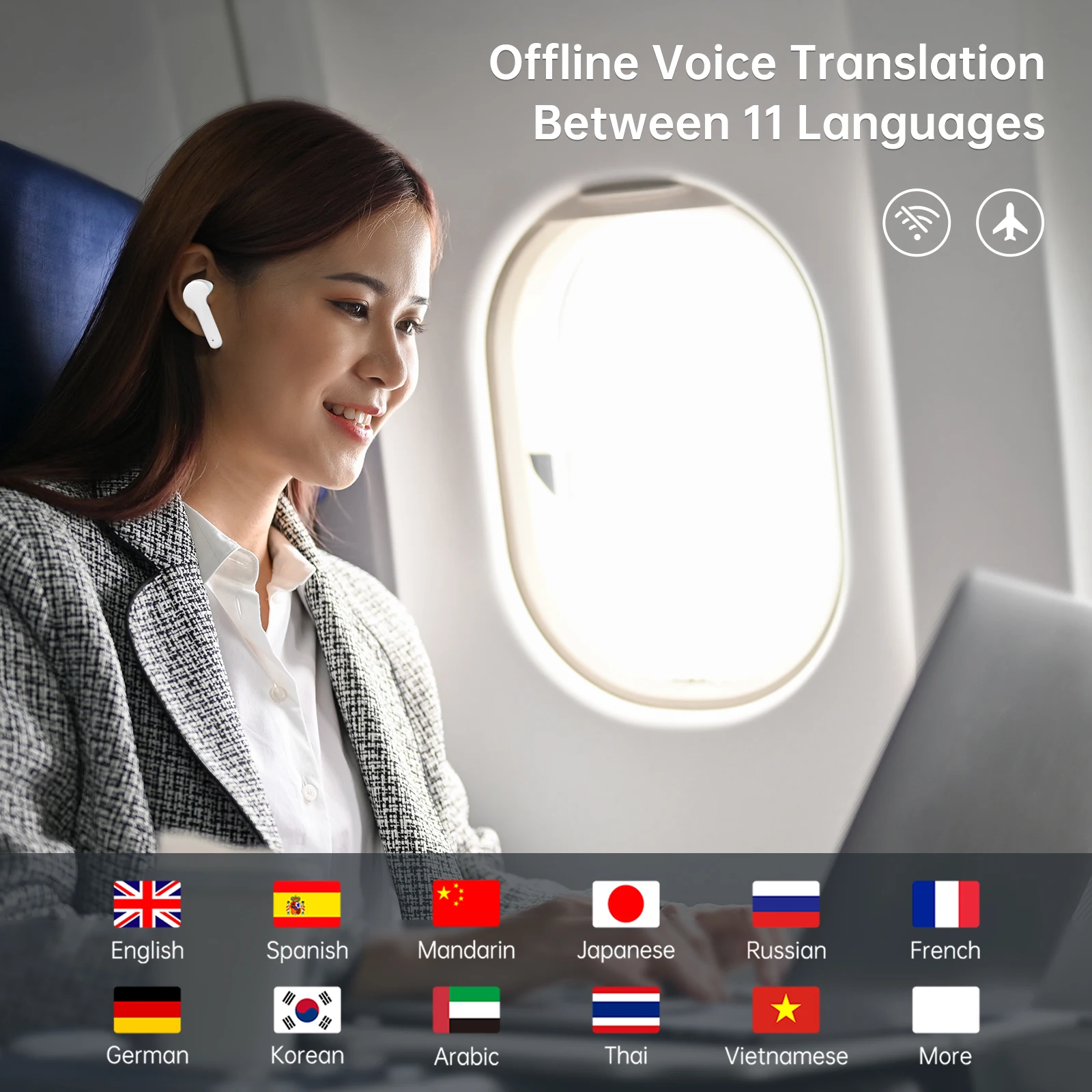 Wooask M6 Translator Earbuds,144 Languages,Bidirectional - Image 3