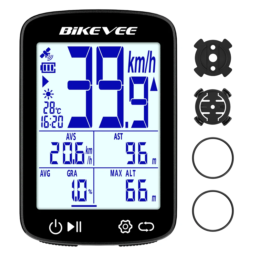 BIKEVEE Newest 2.4-inch LCD Smart Digital Screen Multifunctional USB Rechargeable Wireless GPS Bike Computer 5.3 Bluetooth Outdoor Riding Bicycle Speedometer Odometer Stopwatch Tracker with Auto Backlight Cyclocomputer Bike Accessories Connect BIKEVEE APP - Image 1