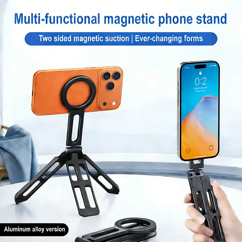 For Magsafe Magnetic Phone Tripod Foldable Pocket Tripod Mount - Image 1