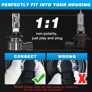 NOVSIGHT LED Headlight Bulbs 2PCS 9005 2PCS H11 Car Headlamp High Low Beam - Thumbnail Image 4