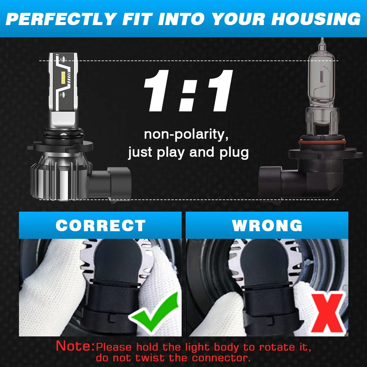 NOVSIGHT LED Headlight Bulbs 2PCS 9005 2PCS H11 Car Headlamp High Low Beam - Image 4